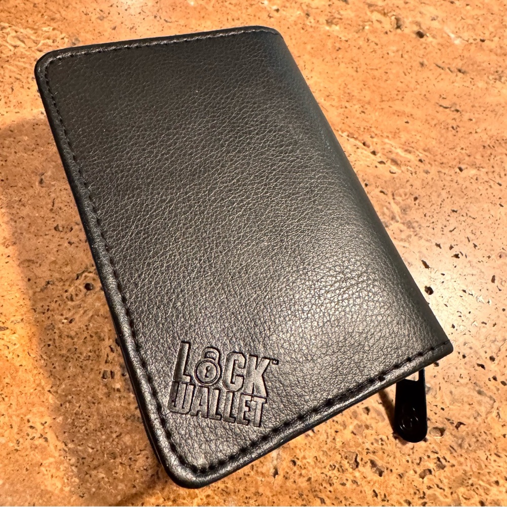 Lock Wallet PU Leather Secure Men Women RFID Blocking Credit Card Holder Wallet